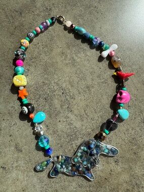 Dachshund Long Haired Colorful Beaded Necklace